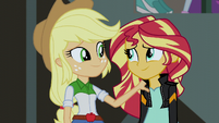 Applejack and Sunset smiling EG3