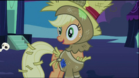 Applejack as a scarecrow.