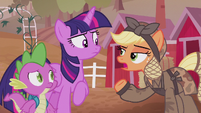 Applejack mentions war with King Sombra S5E25