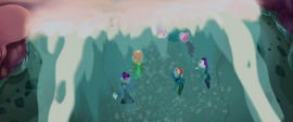 Mane Six going over a waterfall MLPTM