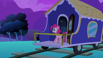 Pinkie Pie at the end of the train S2E24