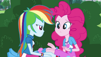 Pinkie Pie sniffing Rainbow Dash EG3