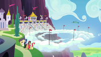 Ponies gather at the Wonderbolts Showcase S7E7