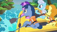 Ponies paddling the boat S6E4
