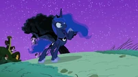 Princess Luna realized that she forgot to lower her volume.