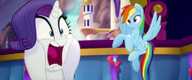 Rarity freaks out over Rainbow's decorating MLPTM