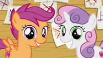 Scootaloo and Sweetie Belle smiling S6E4