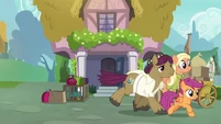 Scootaloo leading her parents into town S9E12.png (924 KB) Scootaloo leading her parents into town S9E12