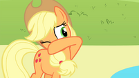 Applejack opens one eye S4E20