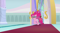 Older Pinkie Pie enters the throne room S9E26