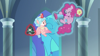 Pinkie points her cannon at Cozy again S9E24
