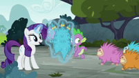 Puckwudgies chase Spike past Rarity S8E2