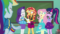 Rainbow Dash's friends gasping at her EGFF