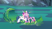 S06E26 Cadance, Shining Armor i Flurry Heart przytulają się