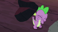Spike flinches from the incoming rock S7E25