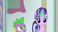 Starlight and Spike enter Twilight's office S8E15