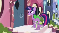 Crystal pony shuts door on Twilight and Spike S3E1