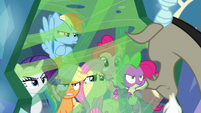 Main ponies and Spike mad at Discord S9E25