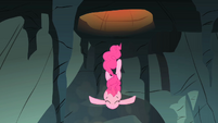 Pinkie Pie diving into the cave S1E19