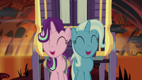 Starlight and Trixie sing in Flame Geyser Swamp S8E19