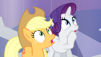 Rarity and Applejack shocked S3E02