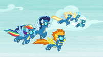 The Wonderbolts pleased with their performance S6E7