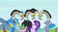 Three Discords loom over Starlight and Spike S8E15