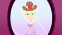 Applejack seated in front of a mirror SS1
