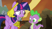 Discord giving Twilight the medallion S4E26