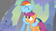 Dream Rainbow hugging Scootaloo S3E06