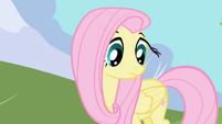 Fluttershy stares at ground before mumbling name S1E01
