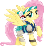 MLP The Movie Pirate Fluttershy and Angel official artwork