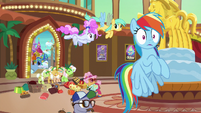 Animation error #3: Sunshower Raindrops has a blue wing and a gray wing.