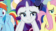 Rarity smiling with exhaustion S9E24