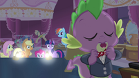 Spike adjusting his bowtie S4E13
