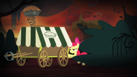 Apple Bloom pushes pie cart S4E17