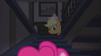 Applejack watches Pinkie go downstairs S5E20