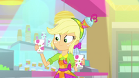 Applejack with smoothie cups under the spotlight SS9