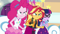 Pinkie, Sunset, and Twilight angry at Vignette EGROF