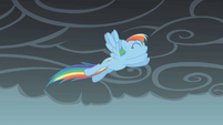 Rainbow Dash jumps through the air S1E07