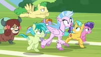 Silverstream runs happily with her classmates S8E15