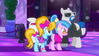 Teenage ponies given the entrance to dance floor as Rarity continues pleading S6E9