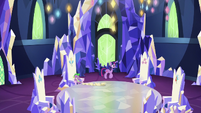 Twilight pacing in the Castle of Friendship throne room S6E22