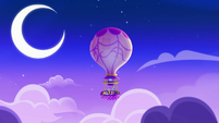 Wide view of Mane Six's balloon at night MLPRR