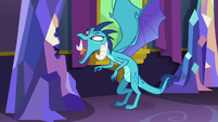 Ember about to eat Twilight's castle wall S7E15