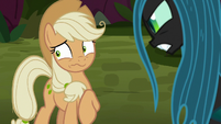 Fake Applejack looking nervous S8E13