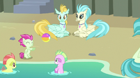 Hippogriffs and seaponies playing together S8E6