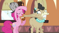 Pinkie Pie shaking off the sprinkles from Mulia's cheek S2E24