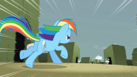 Rainbow Dash chasing after the cloud S2E01