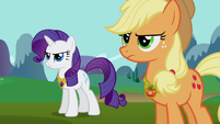 Rarity and Applejack wearing Elements S03E10